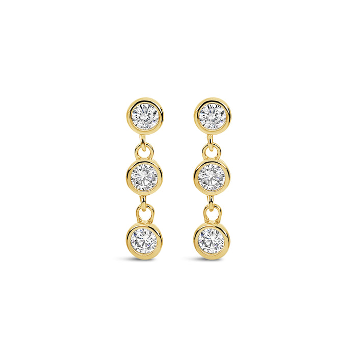 HYPOALLERGENIC 18K GOLD PLATED EARRINGS  WITH CUBIC ZIRCONIA STONES AND A FREE GIFT BOX PACK OF 3,CODE A67