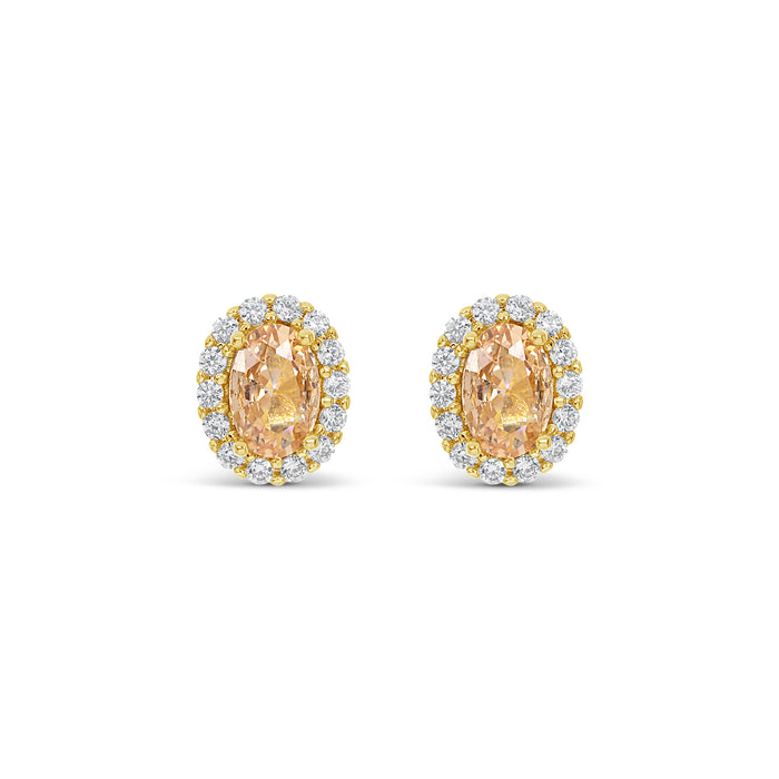 HYPOALLERGENIC 18K GOLD PLATED EARRINGS WITH CUBIC ZIRCONIA STONES AND A FREE GIFT BOX PACK OF 3,CODE A72