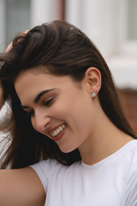 HYPOALLERGENIC SILVER PLATED EARRINGS WITH CUBIC ZIRCONIA STONES AND A FREE GIFT  BOX PACK OF 3,CODE A73