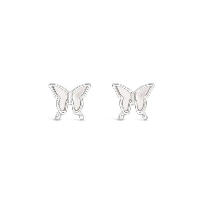 HYPOALLERGENIC SILVER PLATED EARRINGS WITH MOTHER OF PEARL AND  A FREE GIFT BOX  PACK OF 3,CODE A89