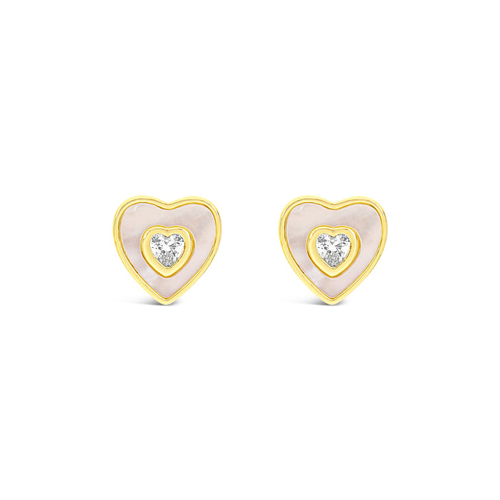 HYPOALLERGENIC 18K GOLD PLATEDEARRINGS  WITH MOTHER OF PEARL,CUBIC ZIRCONIA STONES AND A FREE GIFT BOX  PACK OF 3,CODE A92