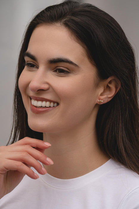 HYPOALLERGENIC 18K GOLD PLATED EARRINGS  WITH CUBIC ZIRCONIA STONES AND A FREE GIFT BOX PACK OF 3,CODE A93