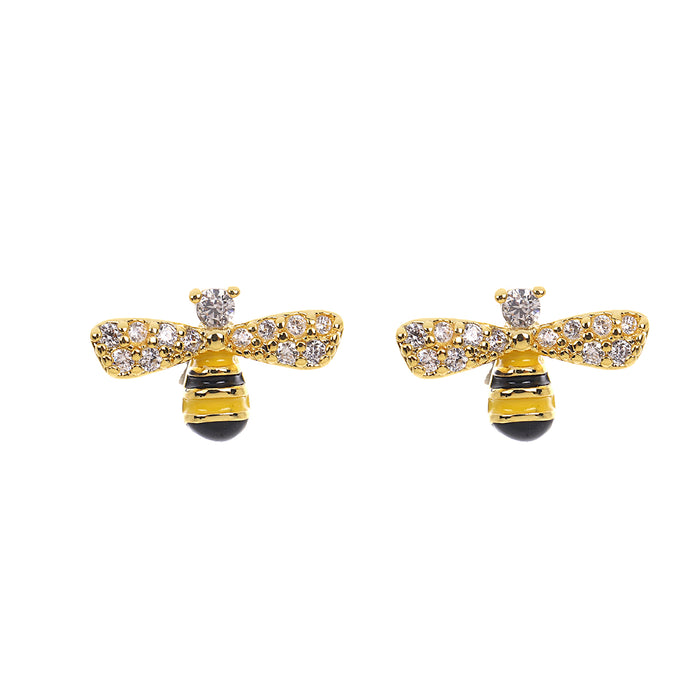 HYPOALLERGENIC 18K GOLD PLATED EARRINGS  WITH CUBIC ZIRCONIA STONES AND A FREE GIFT BOX PACK OF 3,CODE A93