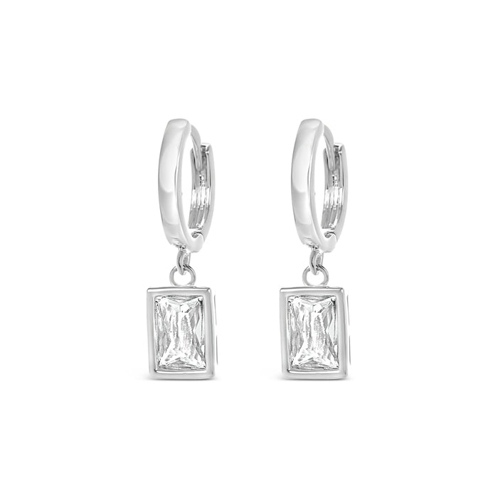 HYPOALLERGENIC SILVER PLATED EARRINGS WITH CUBIC ZIRCONIA STONES AND A FREE GIFT  BOX PACK OF 3,CODE A9
