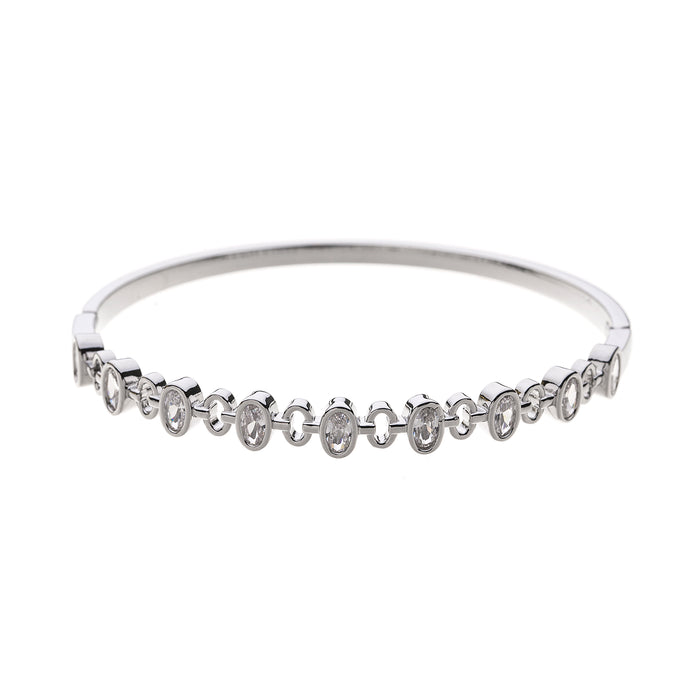 Rhodium Plated Cubic Zirconia Bracelet B1485RHODIUM