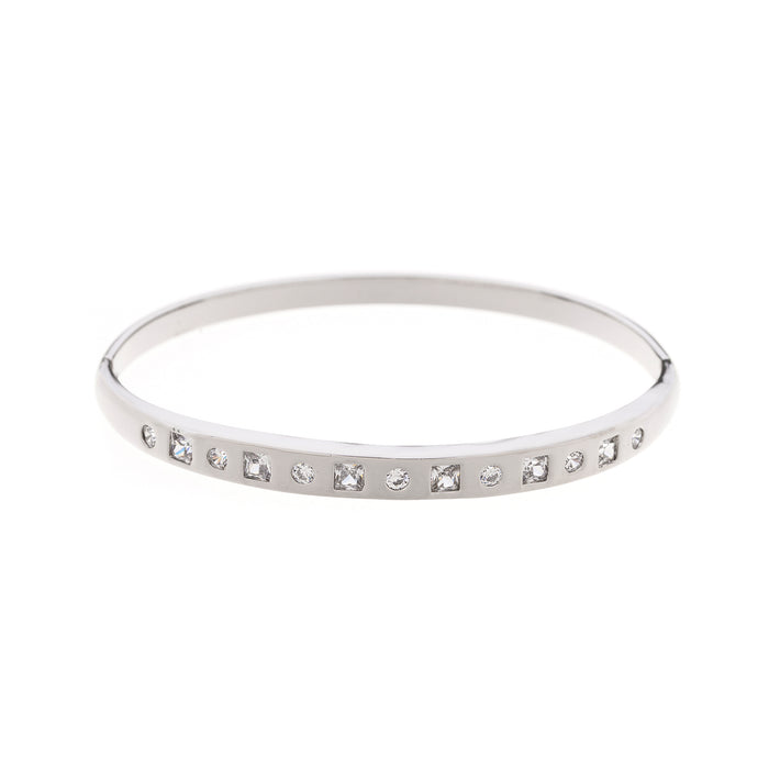 Rhodium Plated Cubic Zirconia Bracelet B1500