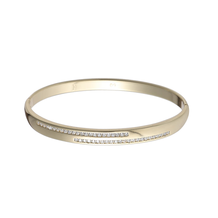 GOLD  PLATED BANGLE WITH CUBIC ZIRCONIA STONES B1683