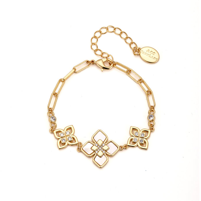 GOLD PLATED BRACELET WITH CUBIC ZIRCONIA STONES B1860GOLD