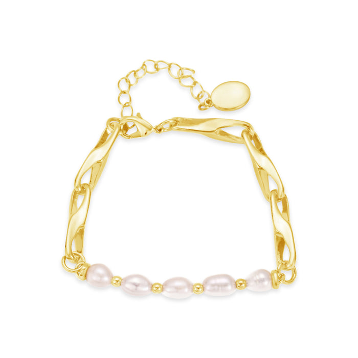 GOLD PLATED FRESH WATER PEARL BRACELET B1868