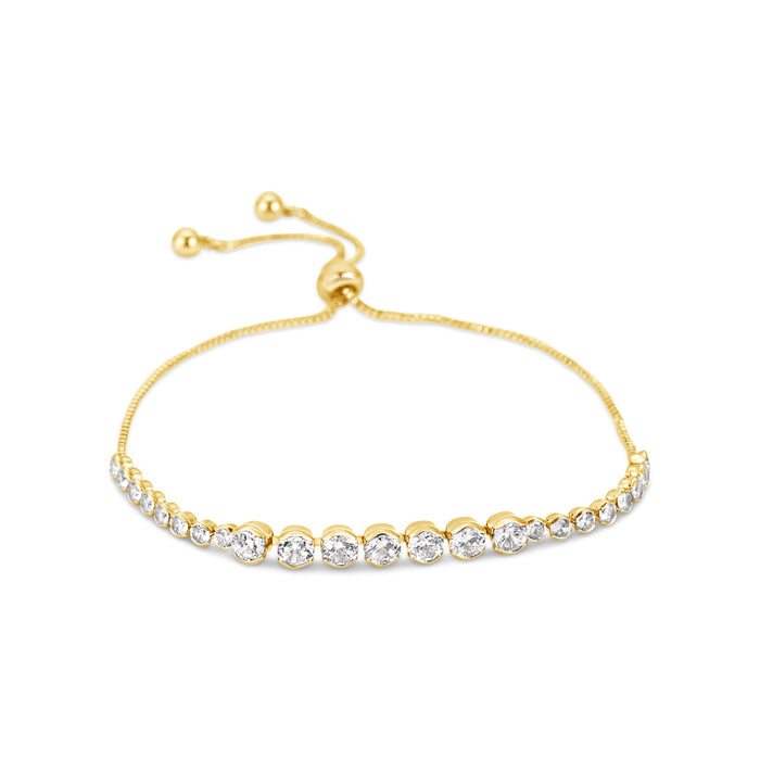 GOLD PLATED BRACELET WITH CUBIC ZIRCONIA STONES B1886GOLD