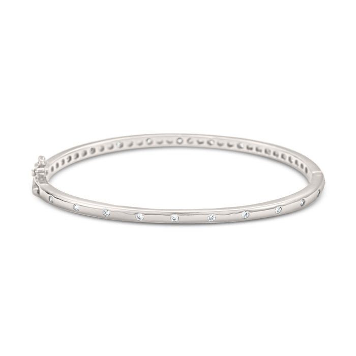 RHODIUM PLATED BRACELET WITH CUBIC ZIRCONIA STONES B1893RHODIUM WITH A FREE GIFT BOX.