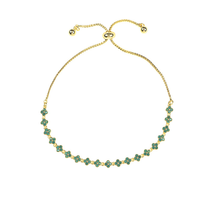 18K GOLD PLATED BRACELET WITH CUBIC ZIRCONIA STONES  .WITH A FREE GIFT BOX.