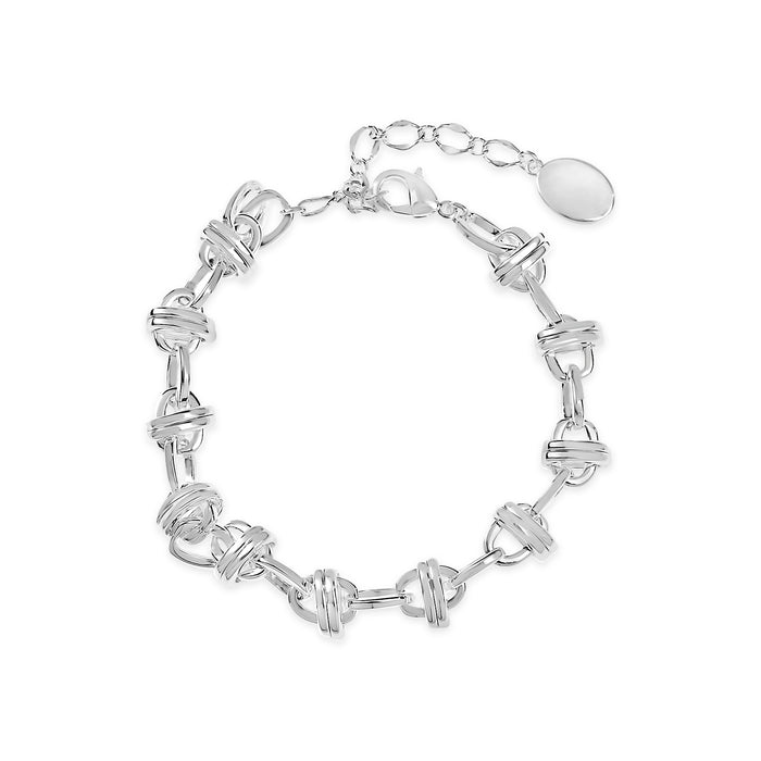 SILVER PLATED BRACELET B2038SILVER WITH A FREE GIFT BOX.