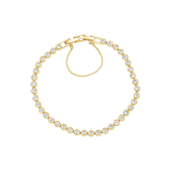 18K GOLD PLATED  BRACELET WITH CUBIC ZIRCONIA STONES .WITH A FREE GIFT BOX.