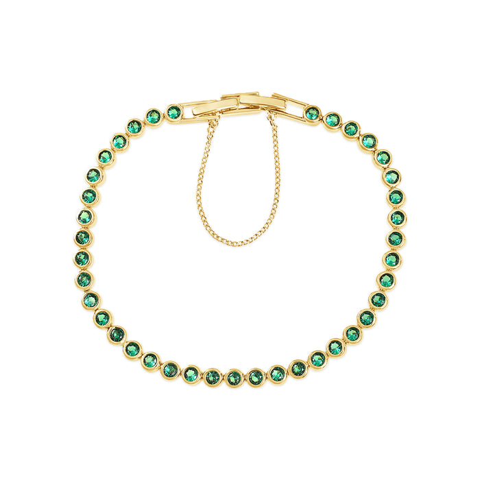 18k GOLD  PLATED BRACELET WITH CUBIC ZIRCONIA STONES  .WITH A FREE GIFT BOX.