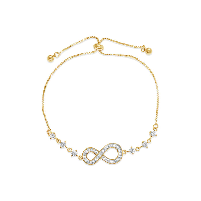 14K GOLD PLATED BRACELET WITH CUBIC ZIRCONIA STONES..B2141 WITH A FREE GIFT BOX.