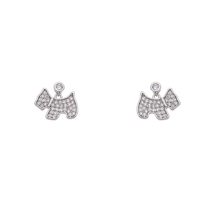 Rhodium Plated Cubic Zirconia Earrings E1499