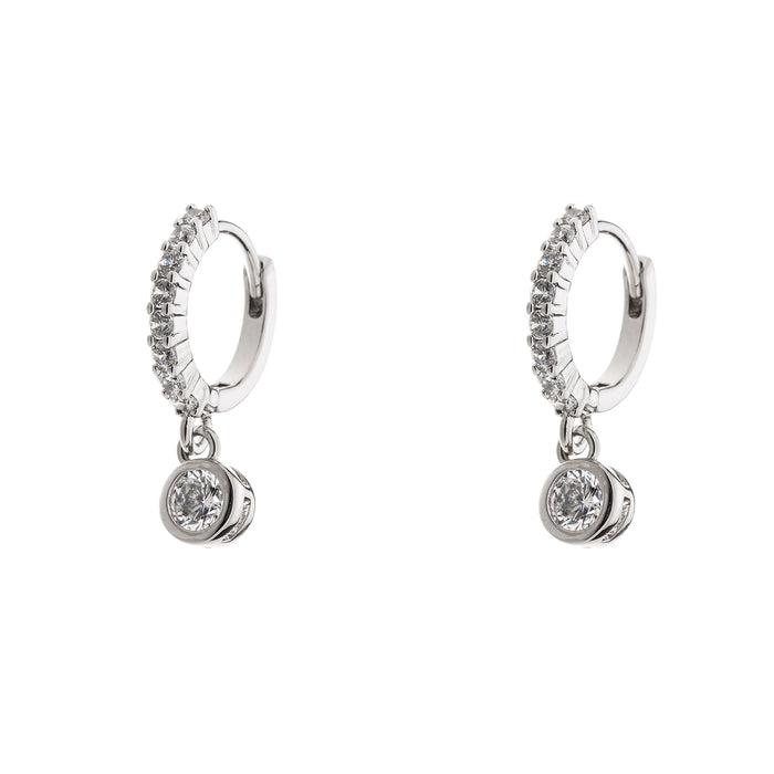 Rhodium Plated Cubic Zirconia Earrings E1517