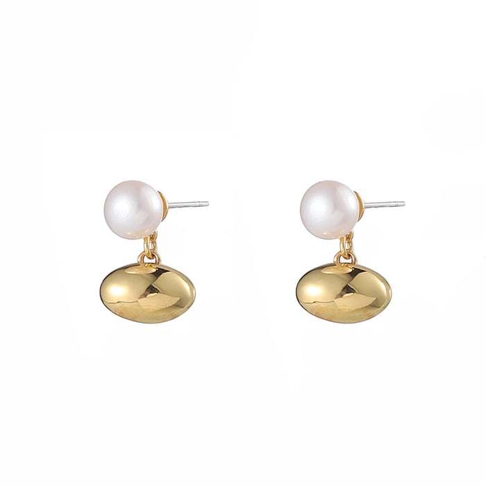 GOLD PLATED FRESH WATER  PEARL EARRINGS E1613