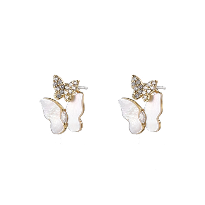 GOLD PLATED MOTHER OF PEARL EARRINGS E1618