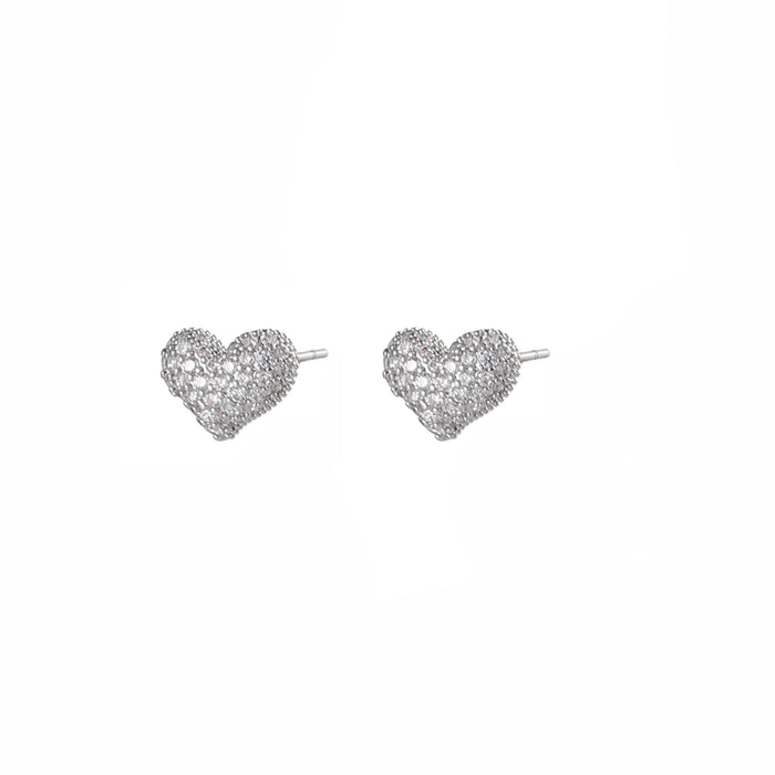 RHODIUM PLATED EARRINGS WITH CUBIC ZIRCONIA STONES E1635