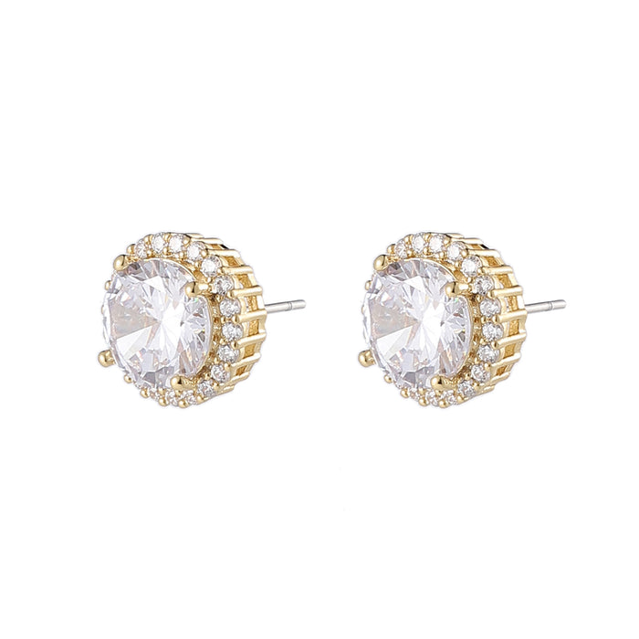 GOLD  PLATED  EARRINGS WITH CUBIC ZIRCONIA STONES E1652