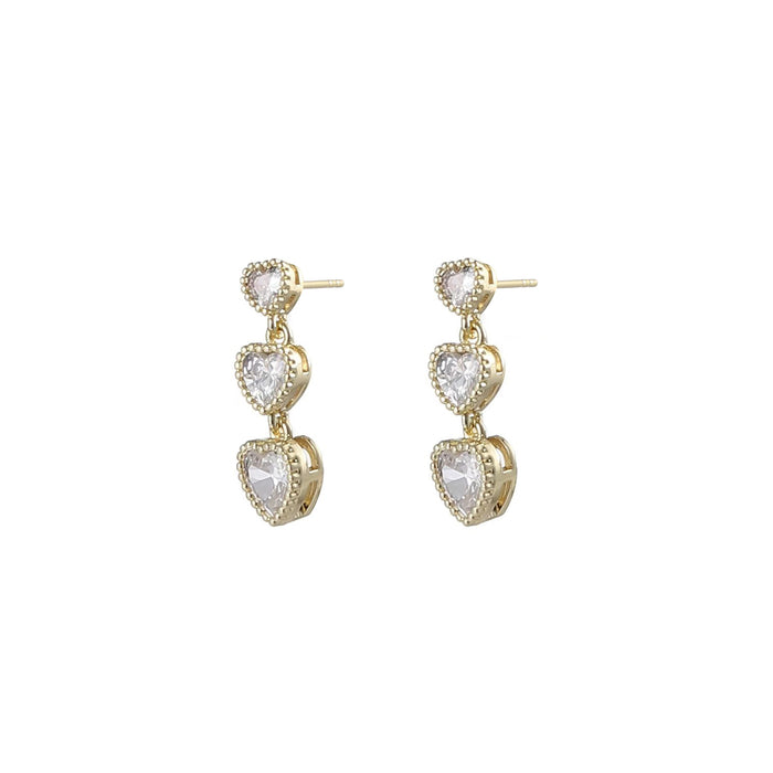 GOLD PLATED CUBIC ZIRCONIA EARRINGS E1685