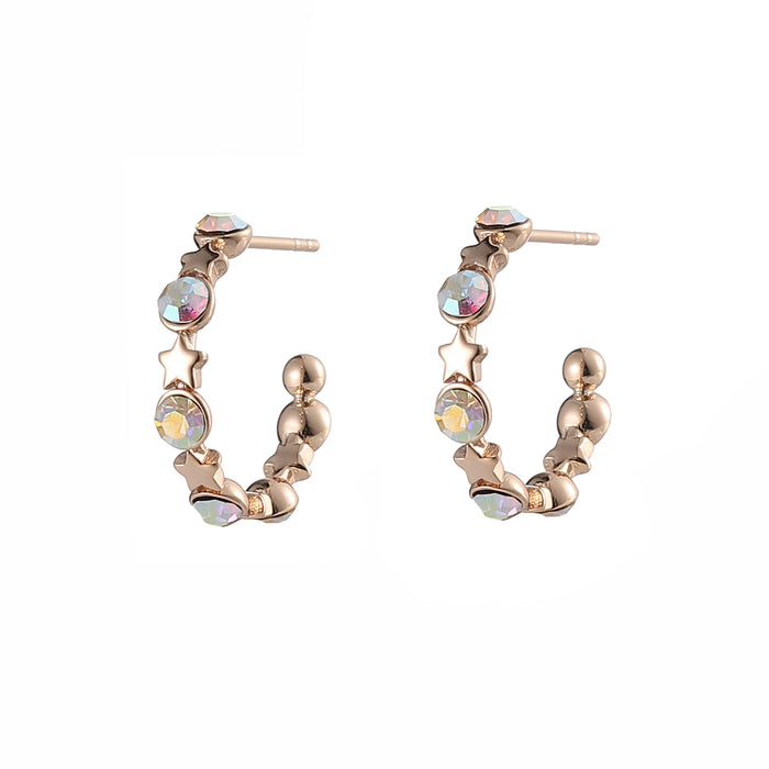 GOLD PLATED CUBIC ZIRCONIA EARRINGS E1688