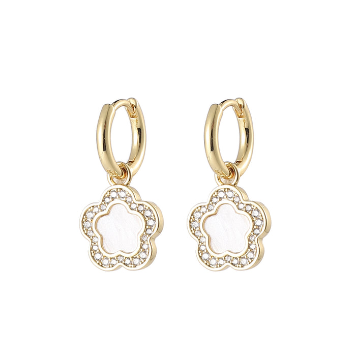 GOLD PLATED  EARRINGS WITH CUBIC ZIRCONIA STONES E1756