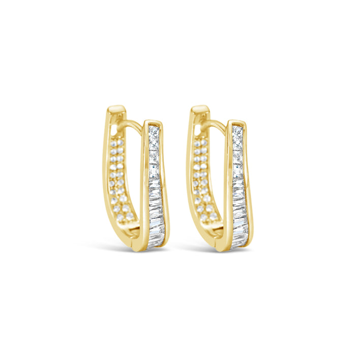 GOLD PLATED CUBIC ZIRCONIA EARRINGS E1840