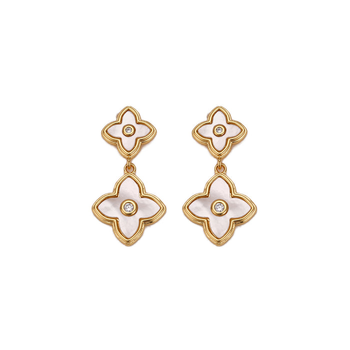 GOLD PLATED CUBIC ZIRCONIA EARRINGS E1852