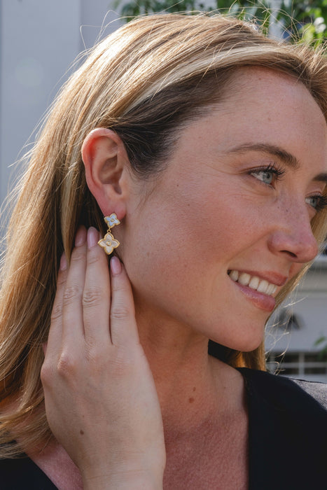 GOLD PLATED CUBIC ZIRCONIA EARRINGS E1852