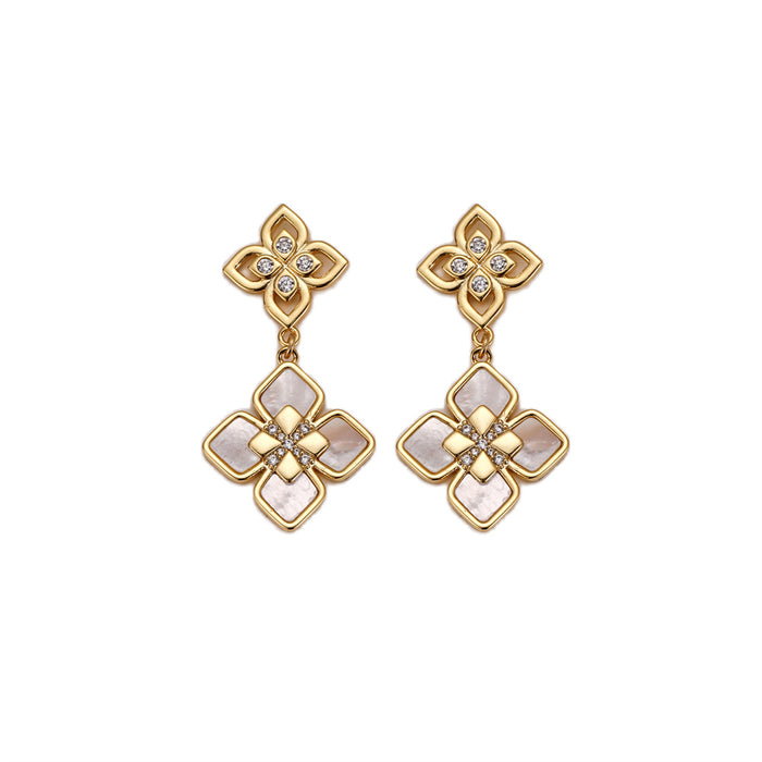 GOLD PLATED CUBIC ZIRCONIA EARRINGS E1859GOLD