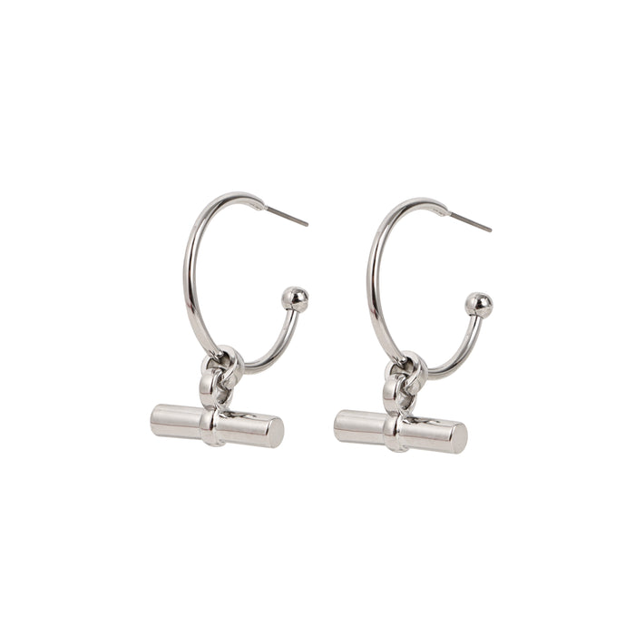 RHODIUM  PLATED  EARRINGS E1926RHODIUM