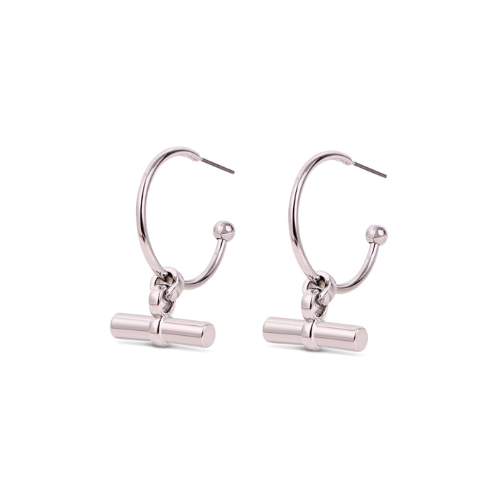 RHODIUM  PLATED  EARRINGS E1926RHODIUM WITH A FREE GIFT BOX
