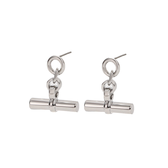 RHODIUM  PLATED  EARRINGS E1928RHODIUM