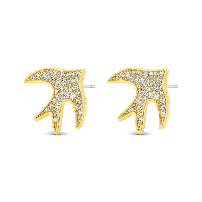 18K GOLD PLATED EARRINGS WITH CUBIC ZIRCONIA STONES.WITH A FREE GIFT BOX.E1994