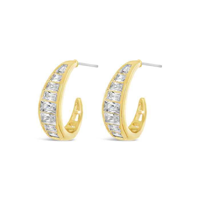 18K GOLD PLATED EARRINGS WITH CUBIC ZIRCONIA STONES.WITH A FREE GIFT BOX.E1998GOLD