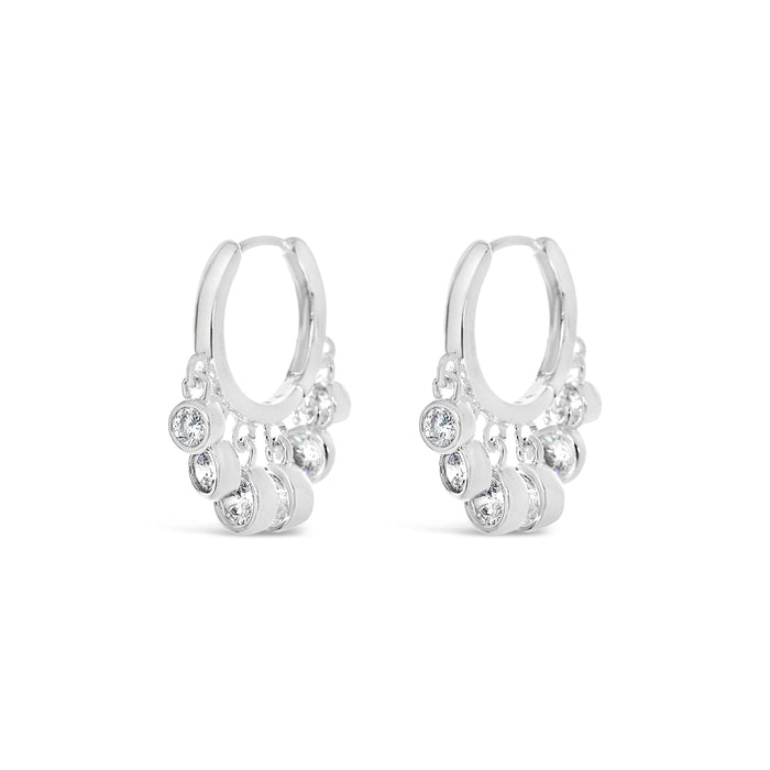 SILVER  PLATED EARRINGS  WITH CUBIC ZIRCONIA STONES .WITH A FREE GIFT BOX.E2001SILVER