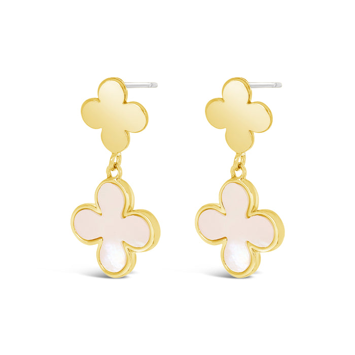18K GOLD PLATED EARRINGS  WITH MOTHER OF PEARL.WITH A FREE GIFT BOX.E2007GOLD