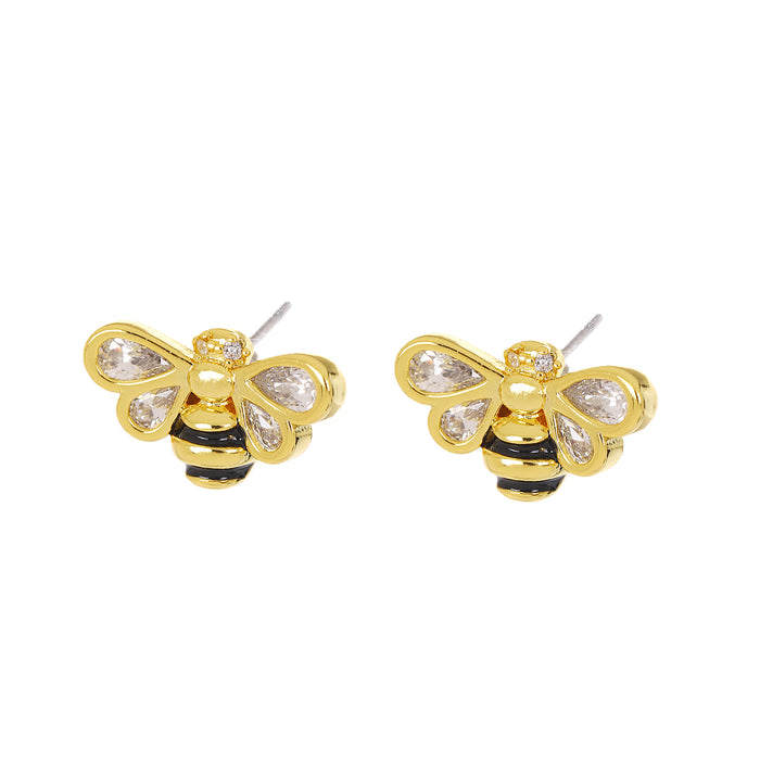 18K GOLD PLATED EARRINGS WITH CUBIC ZIRCONIA STONES.WITH A FREE GIFT BOX.E2021