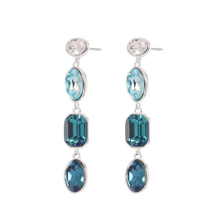 SILVER PLATED EARRINGS .WITH A FREE GIFT BOX.E2024AQUA