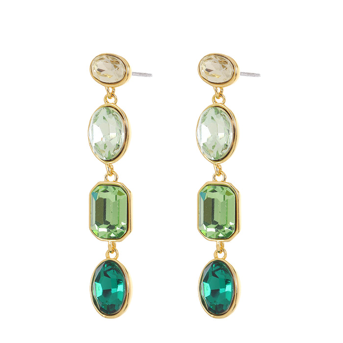 18K GOLD PLATED EARRINGS WITH A FREE GIFT BOX.E2029GREEN