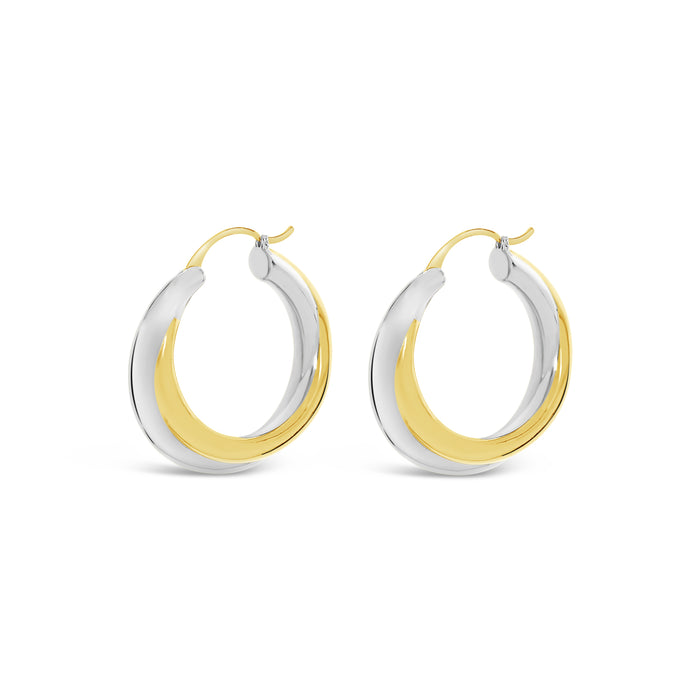 18K GOLD AND RHODIUM PLATED EARRINGS WITH A FREE GIFT BOX.E2048