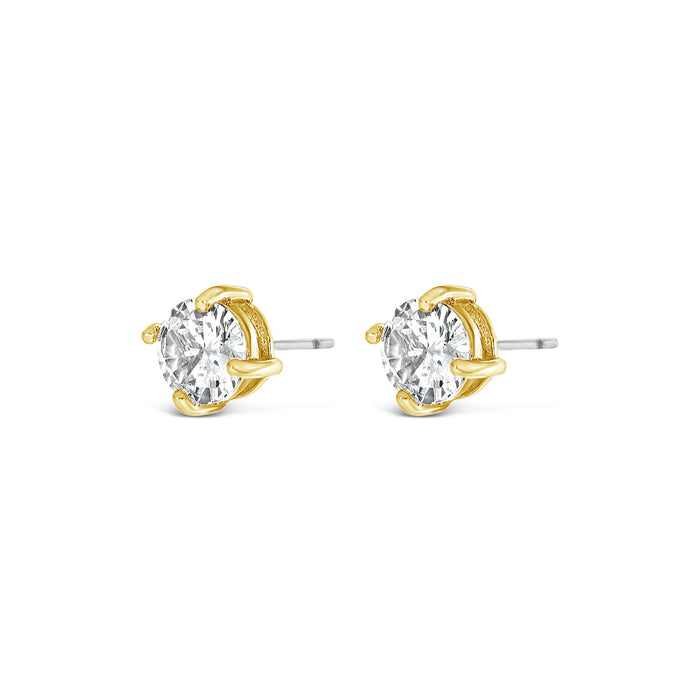 18K GOLD PLATED EARRINGS WITH A CUBIC ZIRCONIA STONE.WITH A FREE GIFT BOX.E2056GOLD