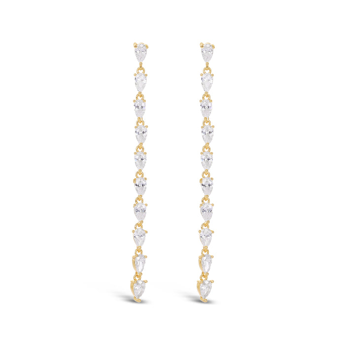 14k GOLD  PLATED EARRINGS  WITH CUBIC ZIRCONIA STONES.AND A FREE GIFT BOX E2144
