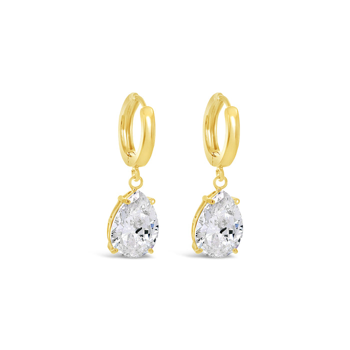 14k GOLD  PLATED EARRINGS  WITH CUBIC ZIRCONIA STONES.AND A FREE GIFT BOX.E2145GOLD