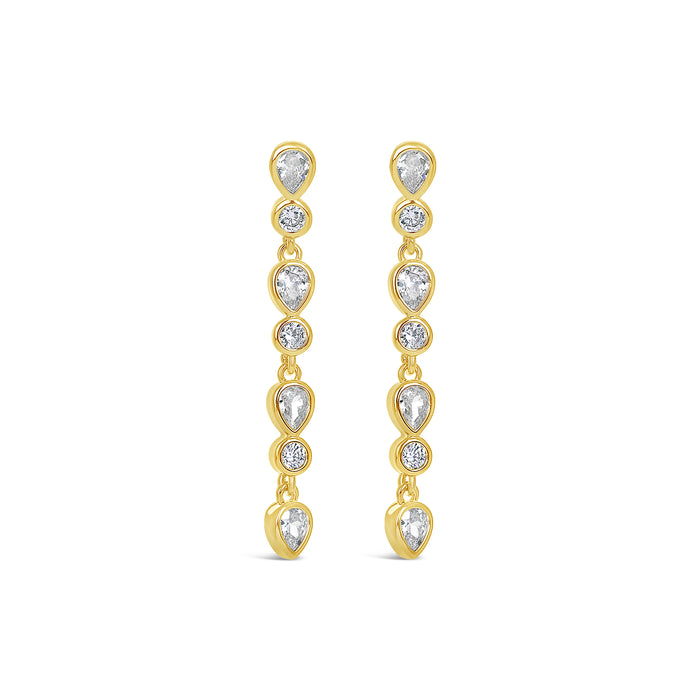 14k GOLD  PLATED EARRINGS  WITH CUBIC ZIRCONIA STONES.E2146GOLD WITH A FREE GIFT BOX