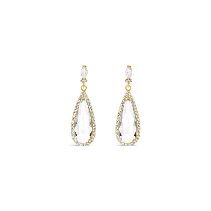 14k GOLD  PLATED EARRINGS  WITH CUBIC ZIRCONIA STONES.E2147 WITH A FREE GIFT BOX