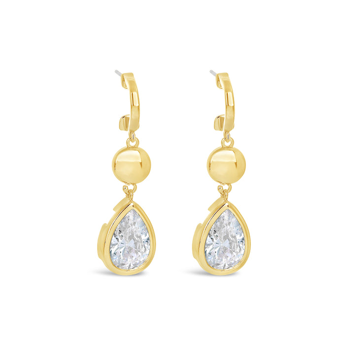 14k GOLD  PLATED EARRINGS  WITH CUBIC ZIRCONIA STONES.E2148 WITH A FREE GIFT BOX